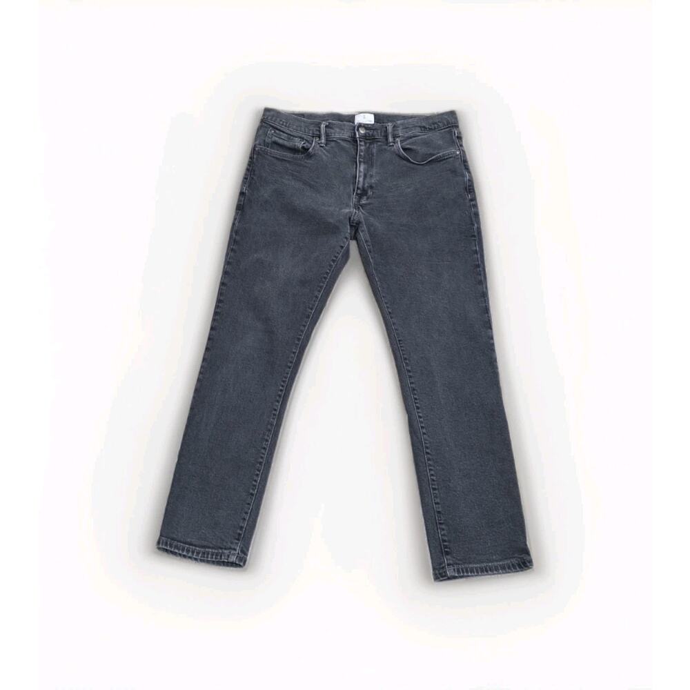 Mutual Weave Men's 36x30 The Taper Black Wash Stretch Denim Jeans Gray